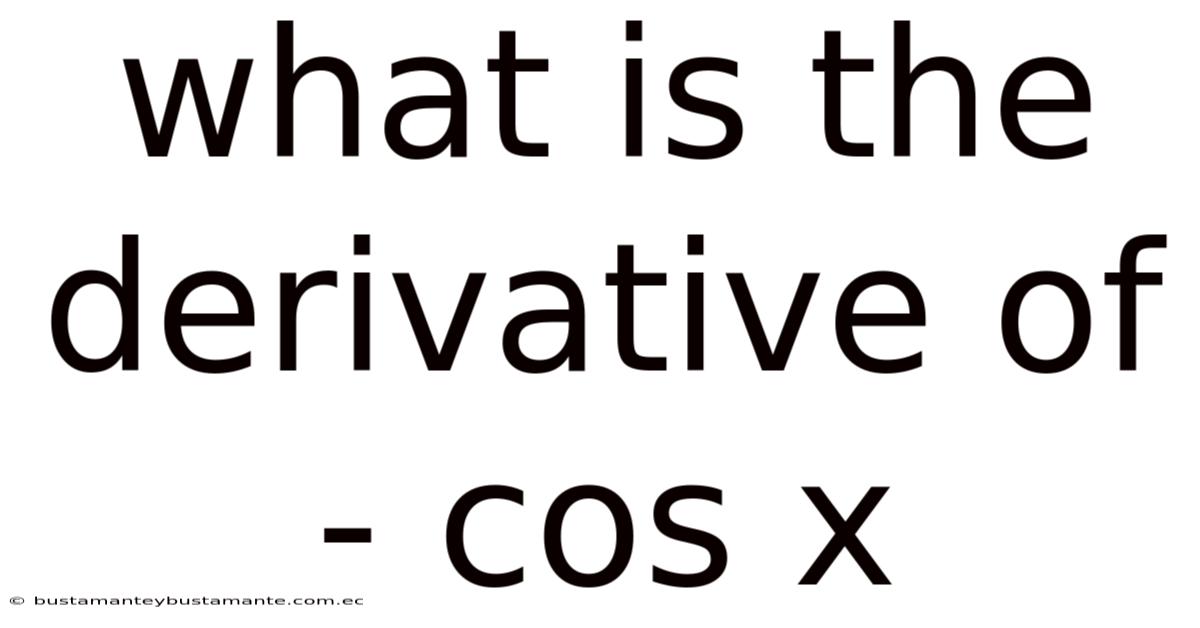 What Is The Derivative Of - Cos X