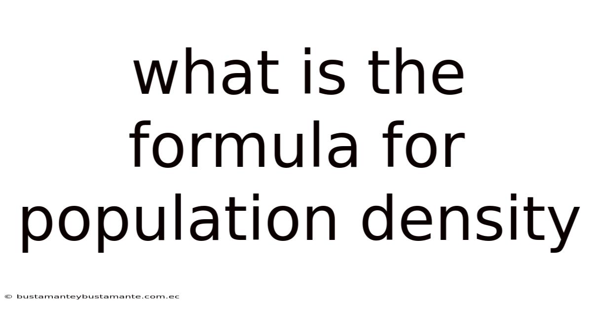 What Is The Formula For Population Density