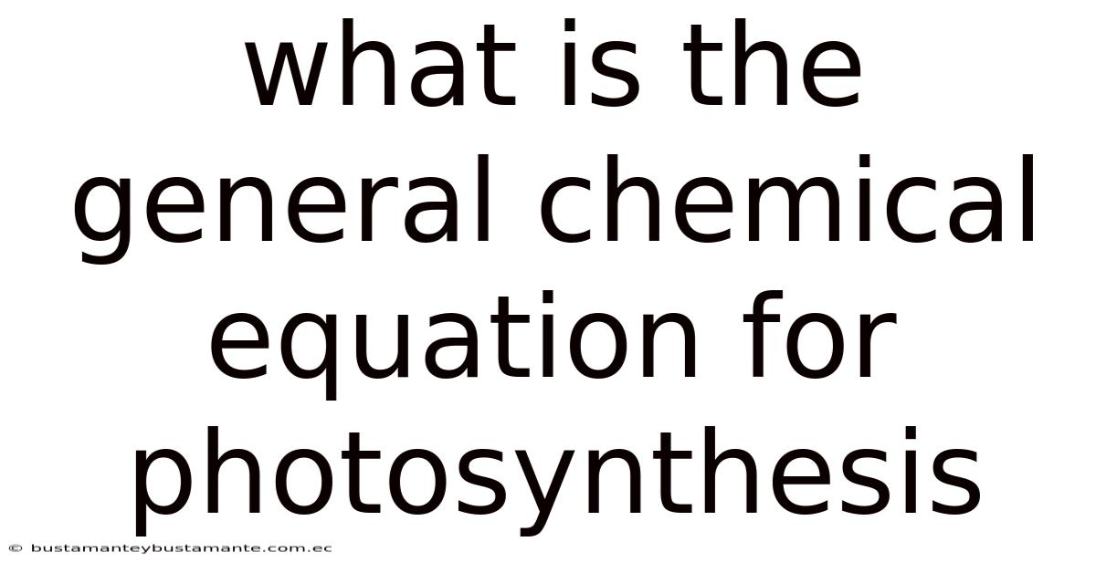 What Is The General Chemical Equation For Photosynthesis