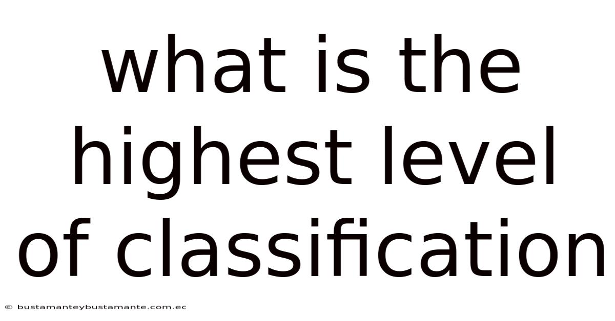 What Is The Highest Level Of Classification