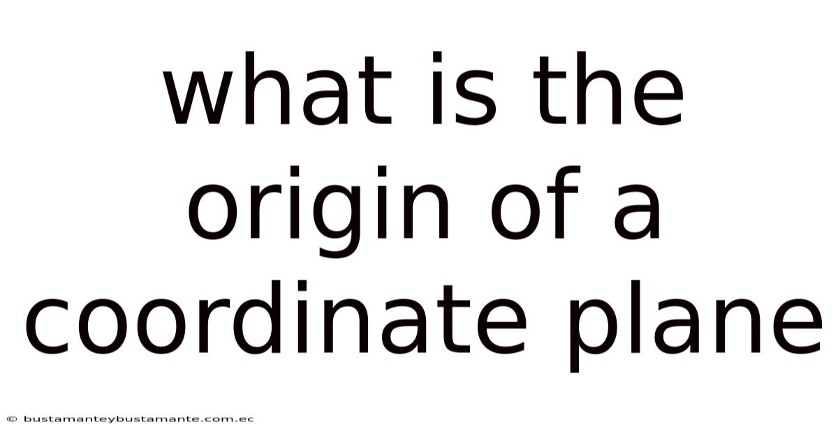 What Is The Origin Of A Coordinate Plane