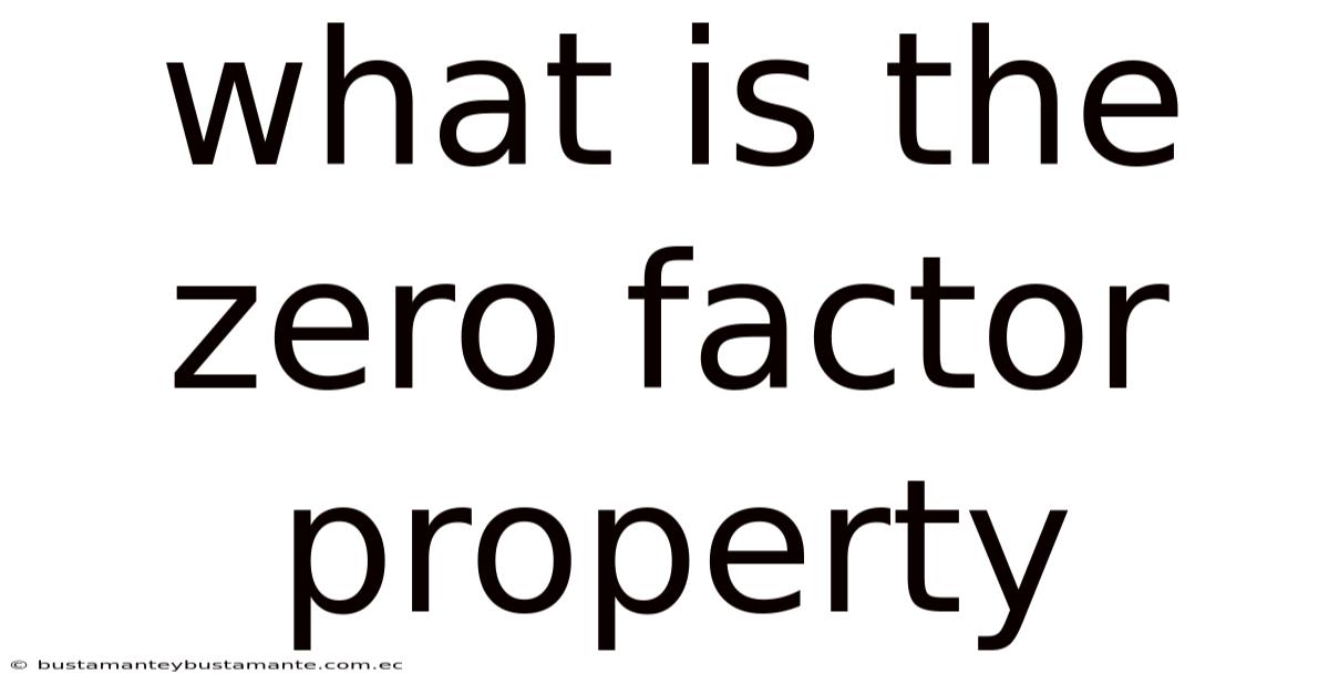 What Is The Zero Factor Property