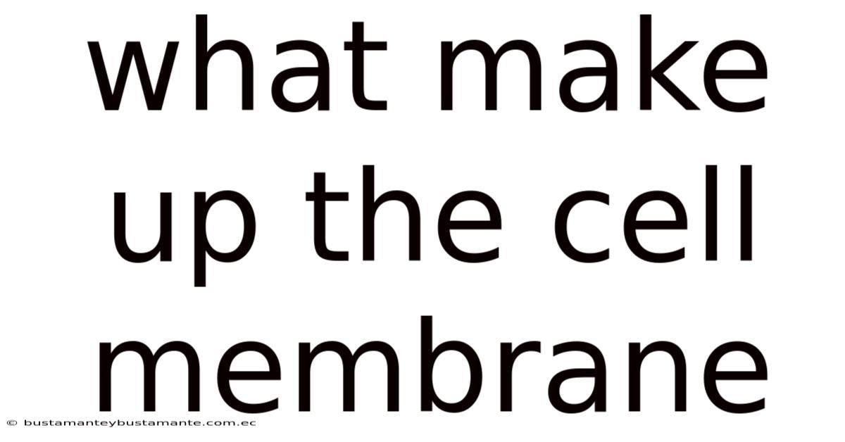 What Make Up The Cell Membrane