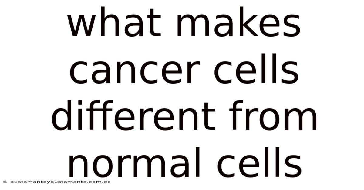 What Makes Cancer Cells Different From Normal Cells