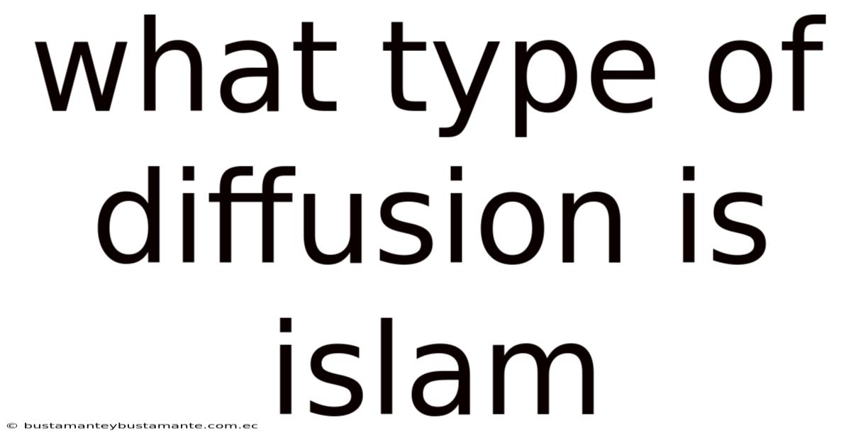 What Type Of Diffusion Is Islam