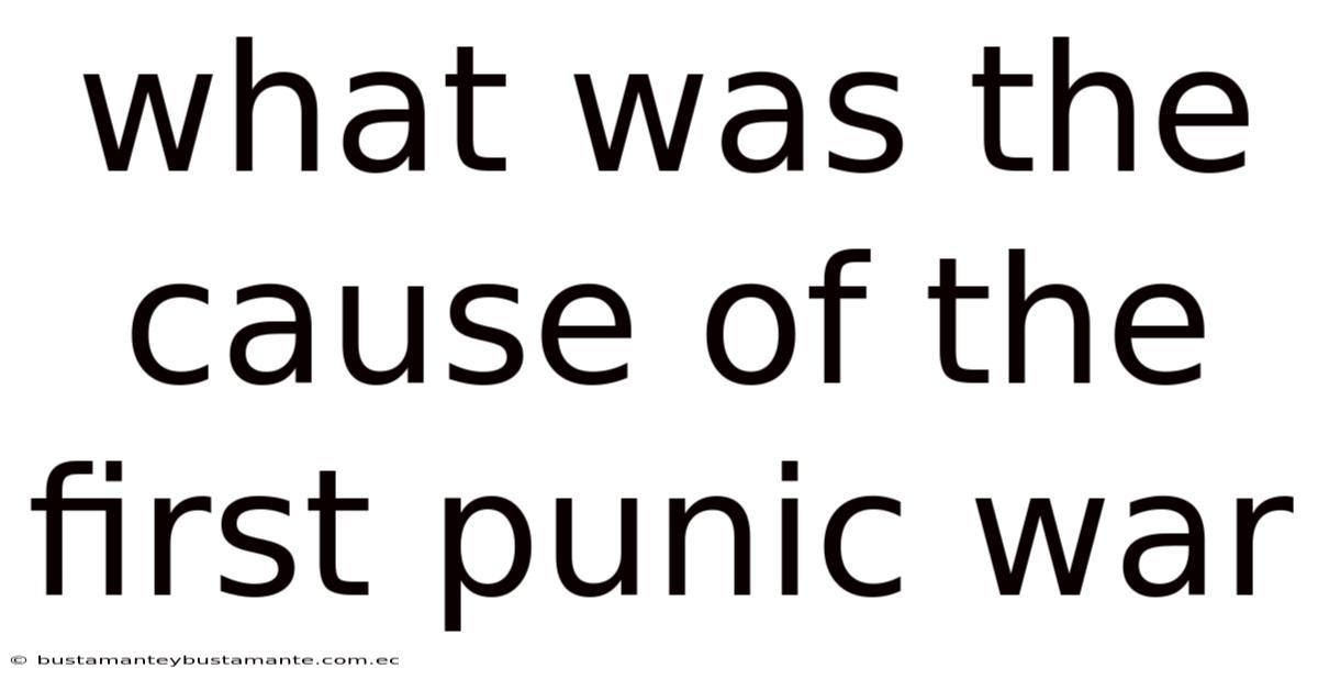 What Was The Cause Of The First Punic War