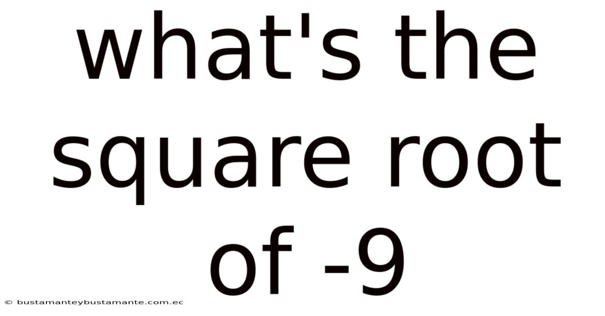 What's The Square Root Of -9