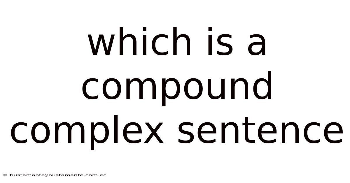 Which Is A Compound Complex Sentence