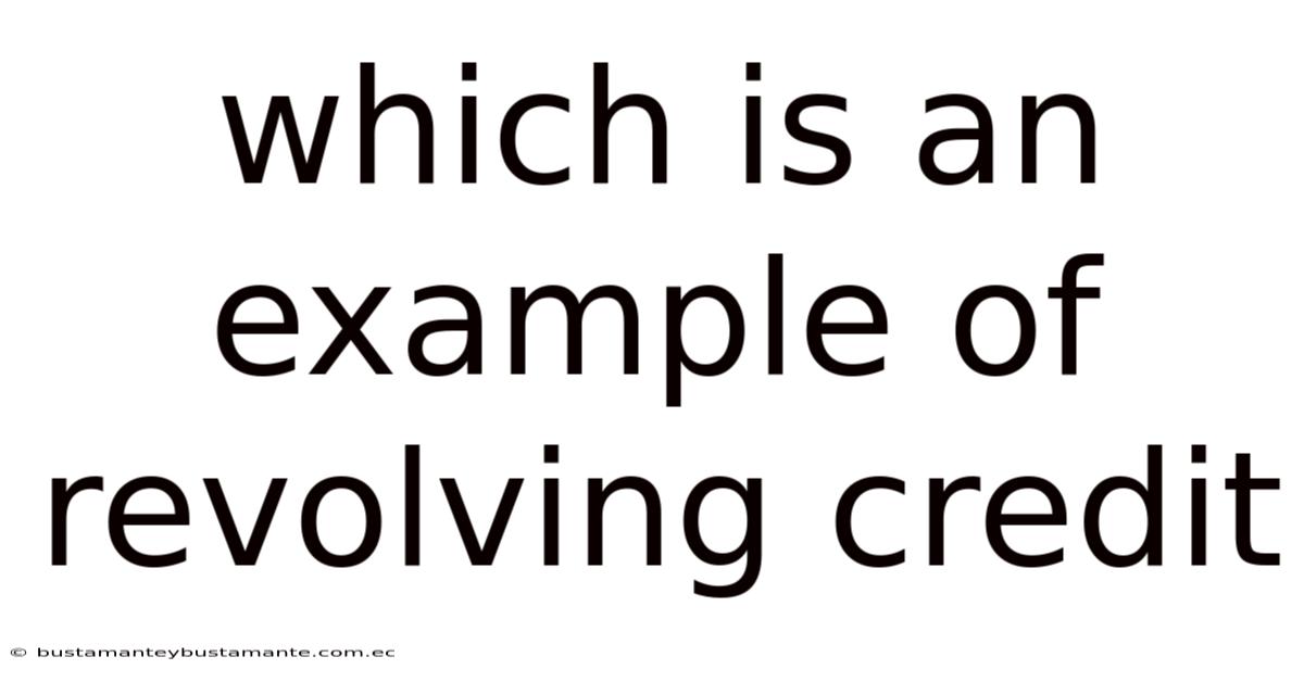Which Is An Example Of Revolving Credit