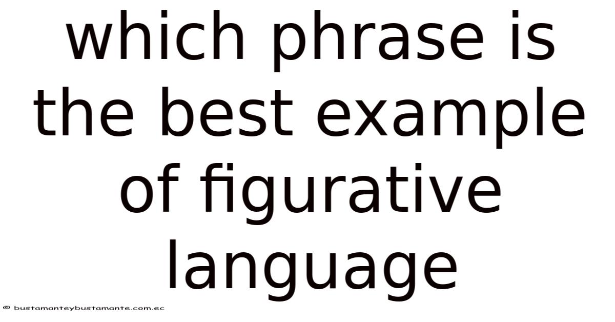 Which Phrase Is The Best Example Of Figurative Language
