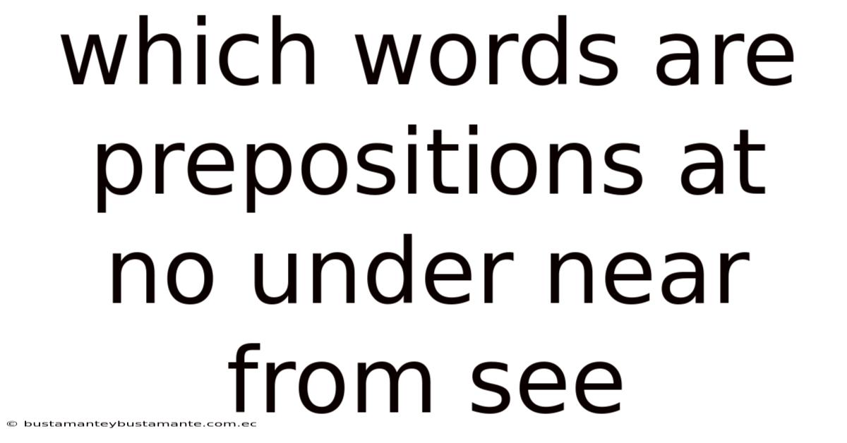 Which Words Are Prepositions At No Under Near From See