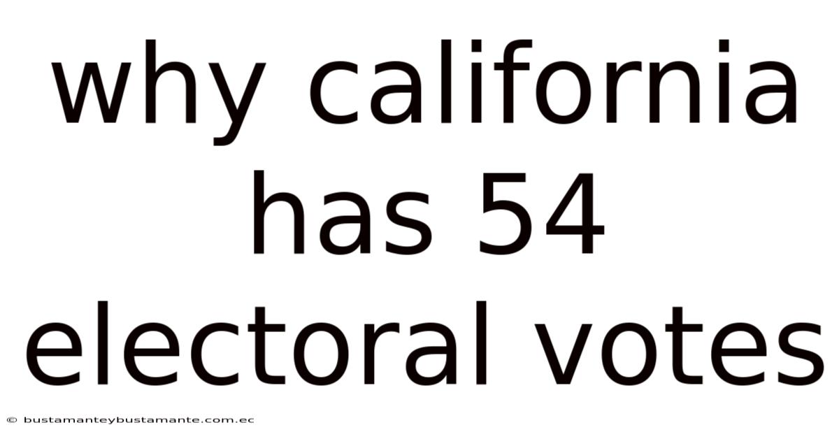 Why California Has 54 Electoral Votes