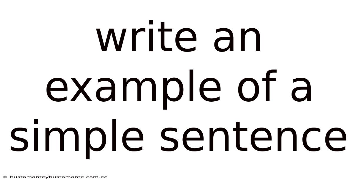Write An Example Of A Simple Sentence